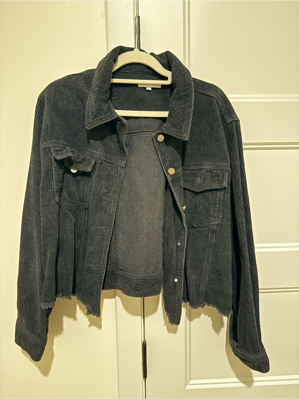 Women’s Black Corduroy Distressed Jacket